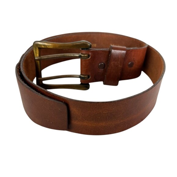 Harness Cowhide 2 Prong Brown Leather Belt   Unisex Size 36  Men's Women's - Picture 1 of 14